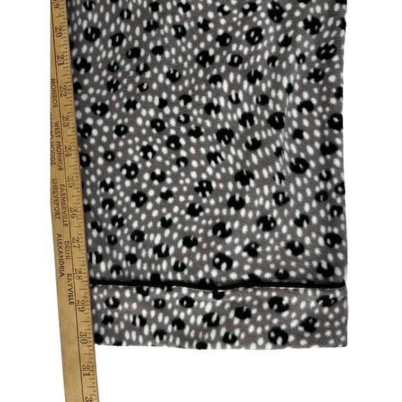 DKNY Womens Leopard Spot Pajama Set Size Small Fleece Drawstring Waist - Picture 13 of 14